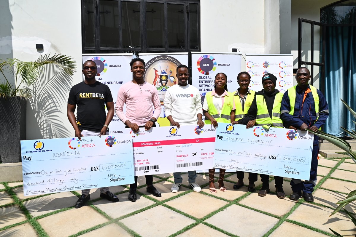 ENTERPRISE UGANDA (@entuganda) on Twitter photo WE HAVE A WINNER!
Yesterday during the #GECAfrica_UG Finals, <a href="/waape_/">Waape | Africa's Digital Talent Marketplace</a> was crowned the overall winner and will be joining a vast group of #Entrepreneurs around the continent to compete, 1st runner up (<a href="/RentBeta/">RentBeta</a>) and the 2nd runner up (<a href="/Danielsenkungu/">Daniel senkungu</a> of REDVERS E-Mobility) WE HAVE A WINNER!
Yesterday during the #GECAfrica_UG Finals, <a href="/waape_/">Waape | Africa's Digital Talent Marketplace</a> was crowned the overall winner and will be joining a vast group of #Entrepreneurs around the continent to compete, 1st runner up (<a href="/RentBeta/">RentBeta</a>) and the 2nd runner up (<a href="/Danielsenkungu/">Daniel senkungu</a> of REDVERS E-Mobility)