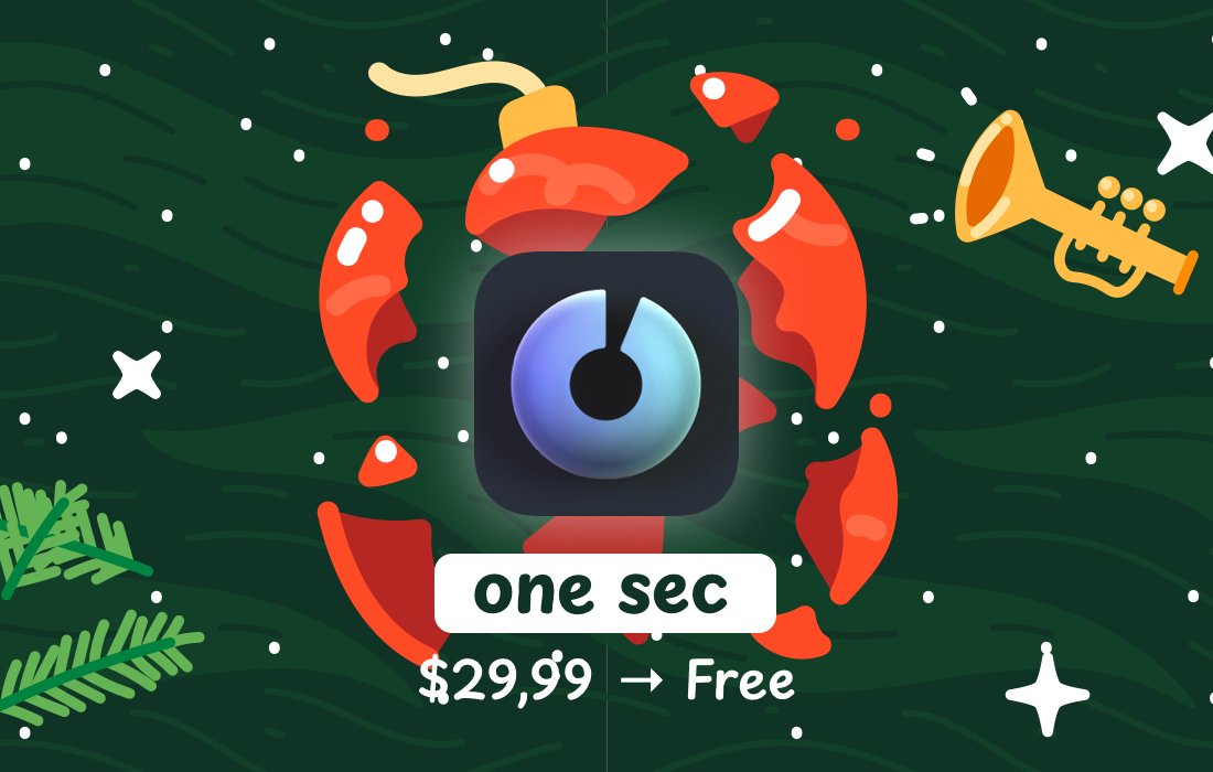 one sec Lifetime : $29.99 → Free