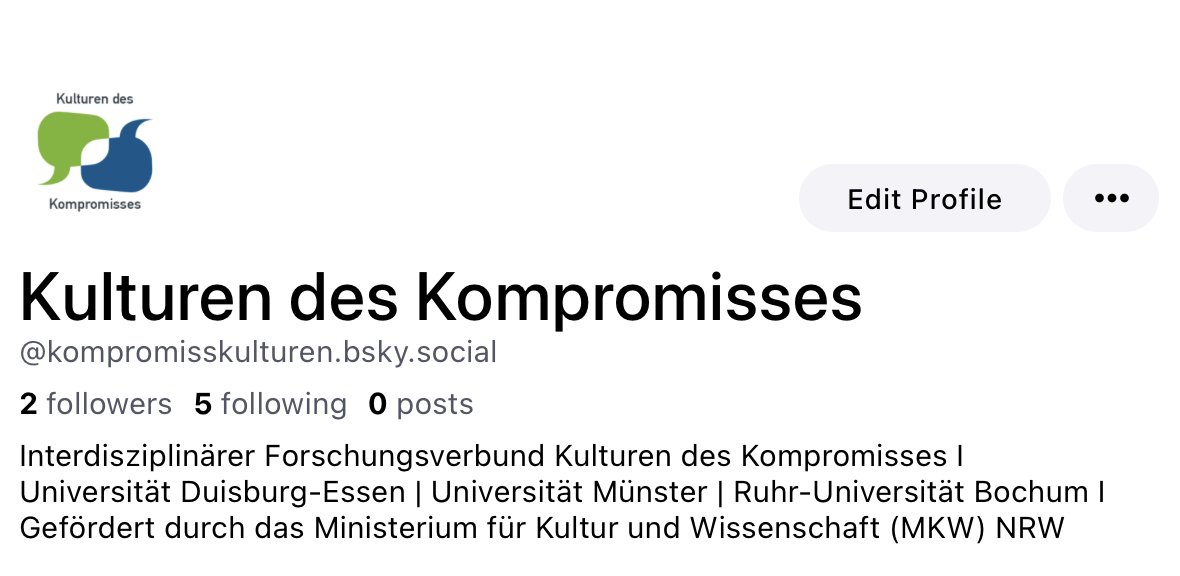 Die Kompromisskulturen sind nun auch im Blauen Himmel (s. Bild). Folgt uns dort gerne. Wir freuen uns!