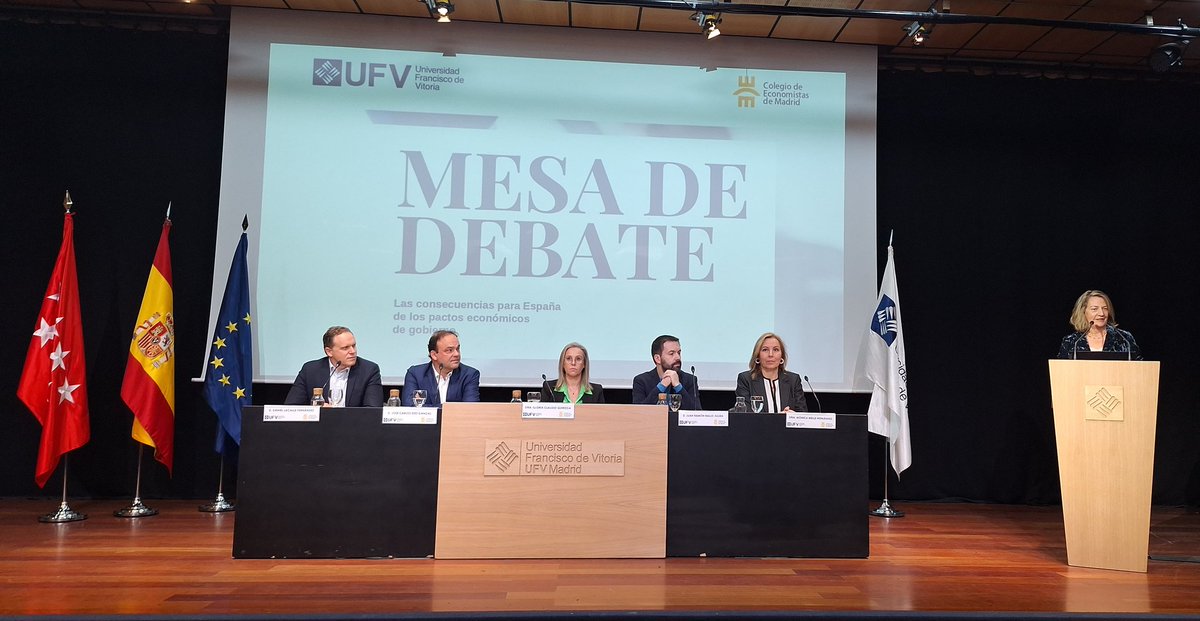 ¡Ahora! @Javierdecendra y <a href="/aperezabaleta/">Amelia PZabaleta</a> inauguran la mesa debate "Las consecuencias para España de los pactos económicos de gobierno" organizada por <a href="/ufvmadrid/">Universidad Francisco de Vitoria</a> en colaboración con <a href="/cemad_es/">Economistas de Madrid</a>

Con <a href="/monicamelle/">Monica Melle</a> <a href="/josecdiez/">José Carlos Díez</a>  <a href="/dlacalle/">Daniel Lacalle</a>  <a href="/juanrallo/">Juan Ramón Rallo</a> 

En directo youtube.com/live/6ihLp7fTN…