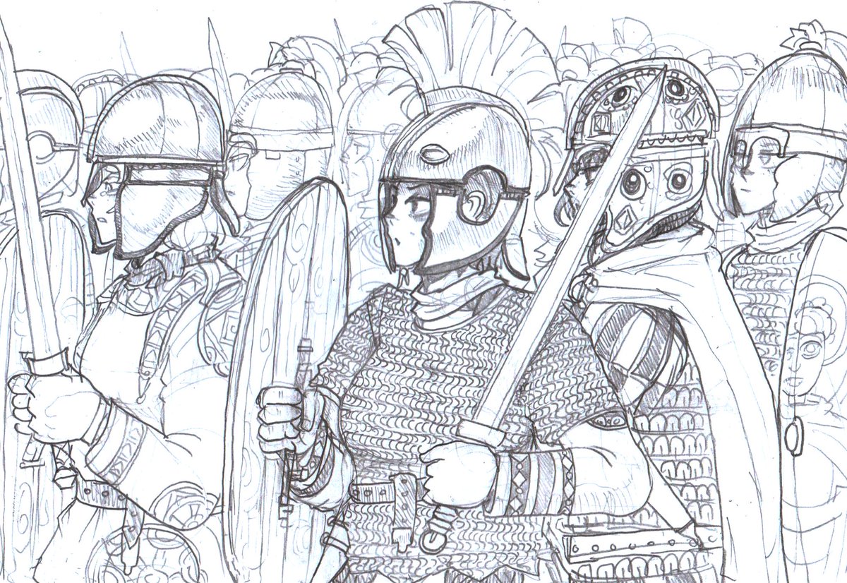 anonhistory's tweet image. Man who draws late antiquity Rome, Pictish witch and Germanic elves.