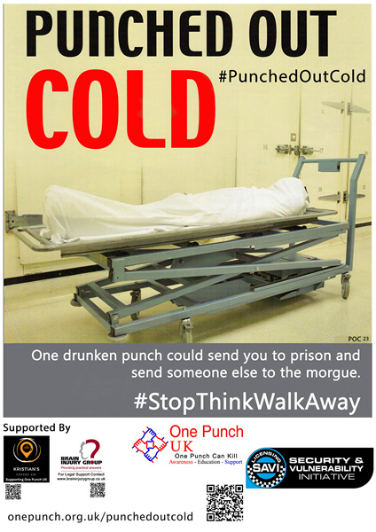LicensingSAVI's tweet photo. Licensing SAVI are proud to be supporting the @OnePunchUK #PunchedOutCold campaign, which runs throughout December 2023. Find out more about this campaign here…..https://t.co/ZyoNhmhSPO #SaferSocialising #CrimePrevention https://t.co/ViwYoaedMv