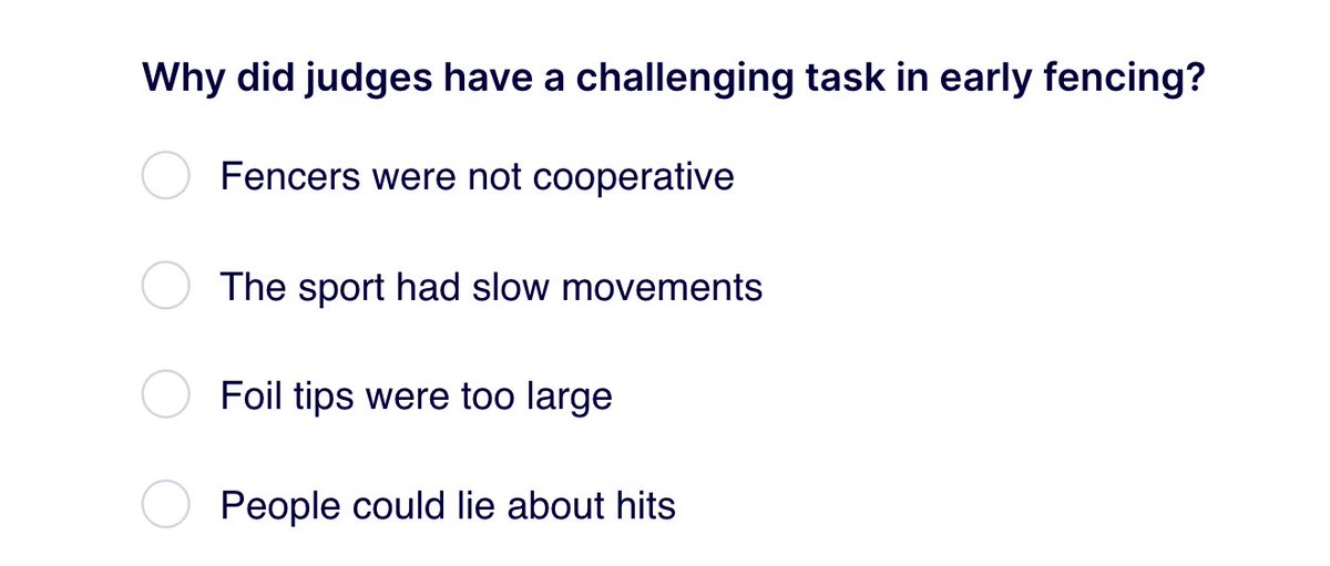 Don't know the answer? Touché!

Go learn something new about fencing with your students → amazy.uk/lessons/111059