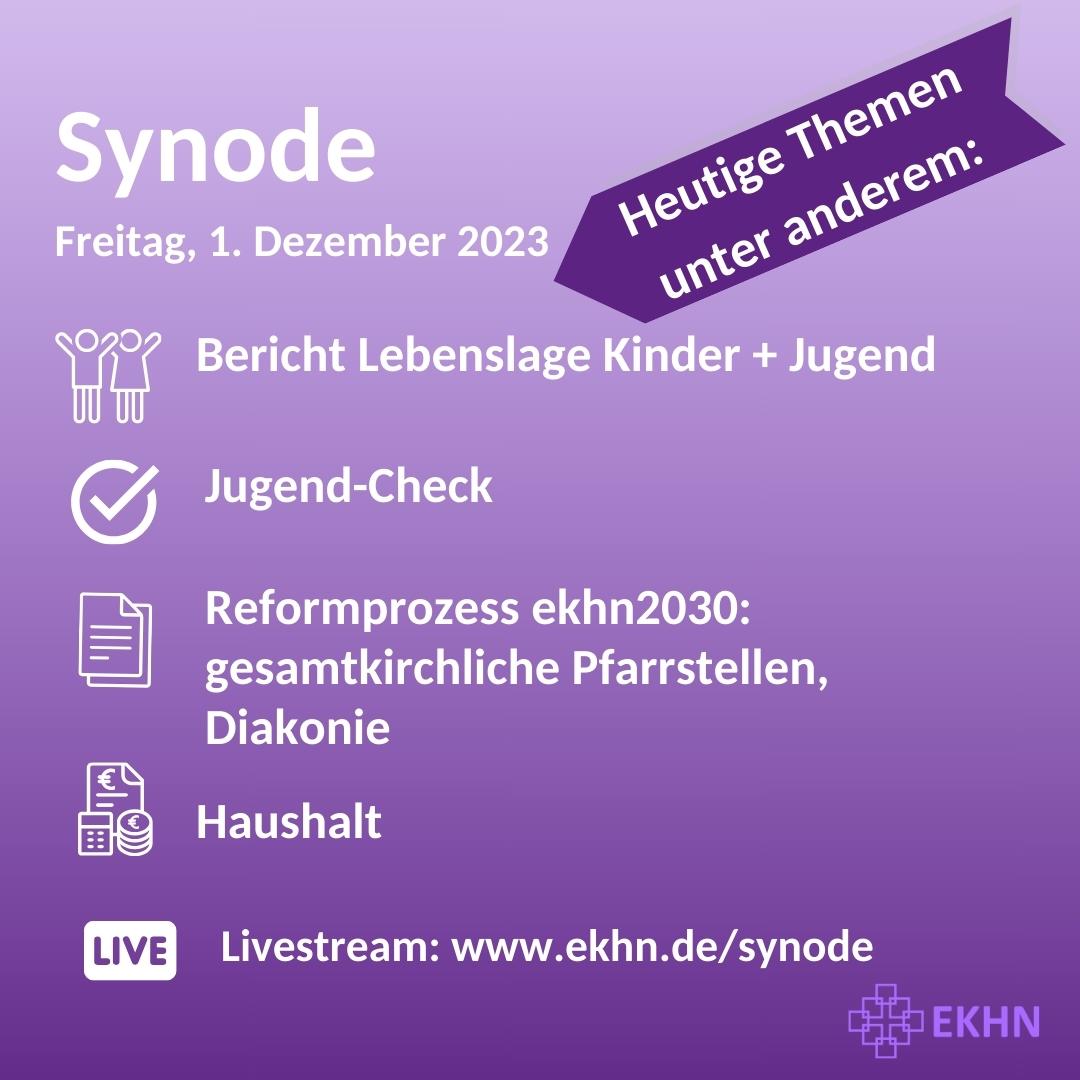 Weiter geht es auf der Synode. Zum Livestream geht es hier: ekhn.de/Synode