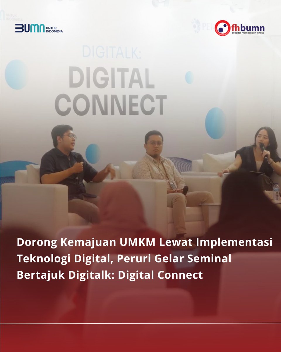 Peruri sebagai perusahaan penjamin keaslian produk dan infrastruktur digital, berinisiasi menyelenggarakan seminar “Digitalk: Digital Connect”, dengan tema “UMKM Go Digital: Sekedar Tren atau Modal Sukses Masa Depan?” pada Selasa (28/11) di Creative Hall, M Bloc Space, Jakarta.