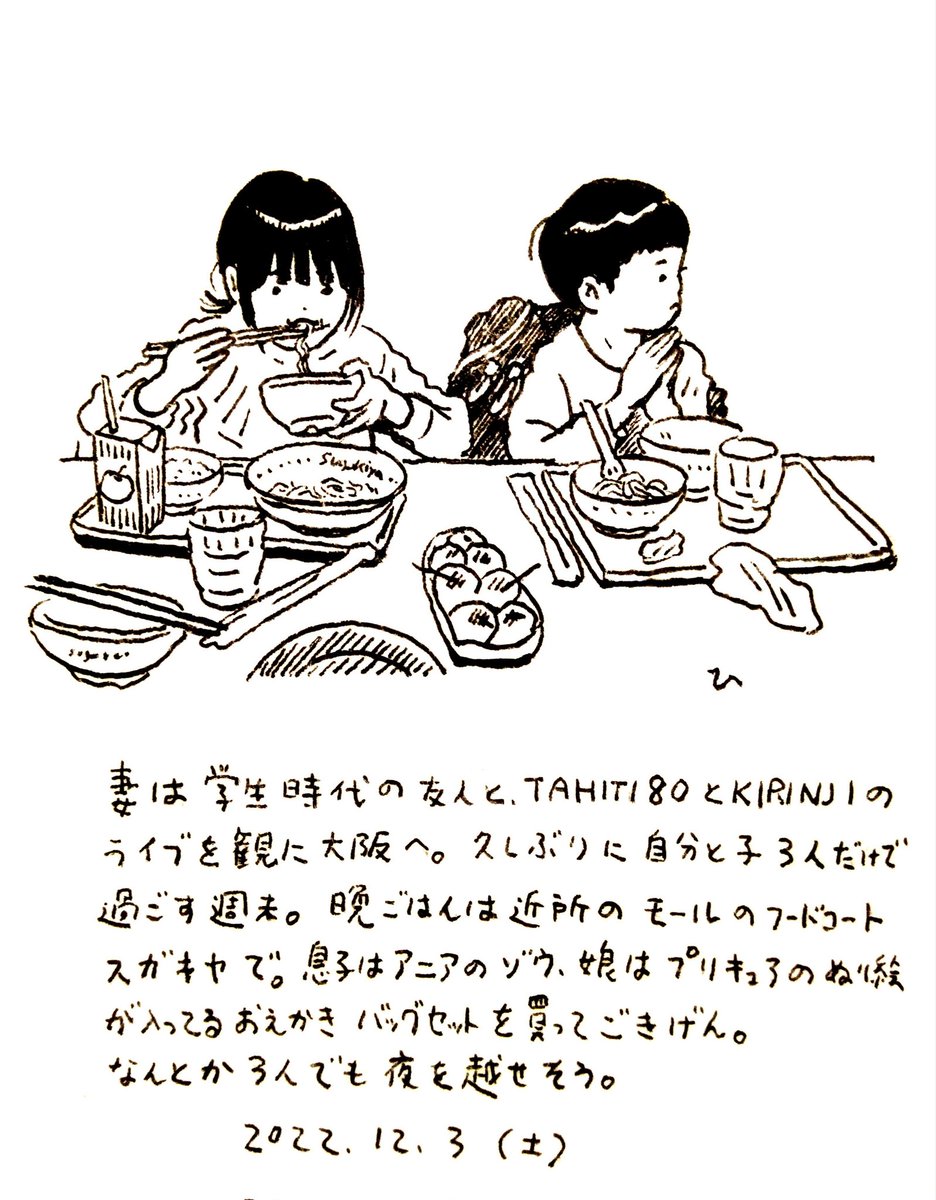 12月に入ってしまったので、せっかくなので去年の12月の絵。ダウンジャケット、鮭の皮、KIRINJI、トムとジェリーのクリスマス。