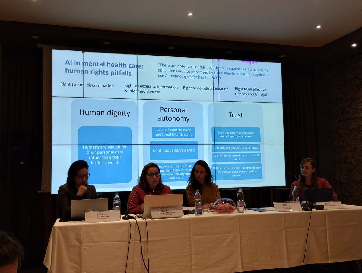 ennhri's tweet image. Before #CoLabAI day 2 is in full swing, a quick look at day 1&apos;s end! We had an expert panel with:
- Sue-Ann Teo, @RWallenbergInst, on AI&apos;s transversal #HumanRights impacts
- Francesca Centola, @MHESME, on AI&apos;s impact on mental health
- @gentile_giulia on AI&apos;s impact on #RuleOfLaw