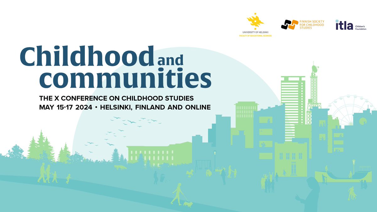 Childhood and Communities - The X Conference on Childhood Studies #CallForPapers is now open starting from December 1st 2023 until February 2nd 2024! More info on abstract submission you can find here: helsinki.fi/en/conferences… #ChildhoodConf2024 #ChildhoodStudies #Cfp