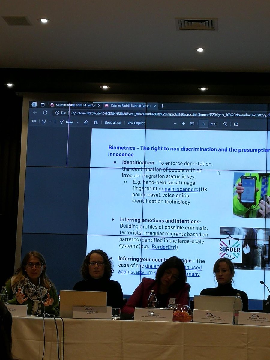 MentalHealthEur's tweet image. .@ennhri #CoLabAI: Ready for day 2! 

Caterina Rodelli from Access Now is speaking about the risks of technosolutionism, mass surveillance and biometric monitoring. 👩‍💻