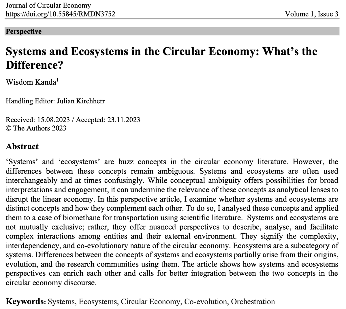 kanda_wisdom's tweet photo. 🚨 Systems and Ecosystems are buzzwords in  circular economy 🚨. These concepts are used confusingly. Are these concepts similar ❓ How do they   differ ❓ What does one gain by adopting either systems or ecosystems lens ❓ New article: https://t.co/FlKBpiqWDU https://t.co/fVu4SR24CE