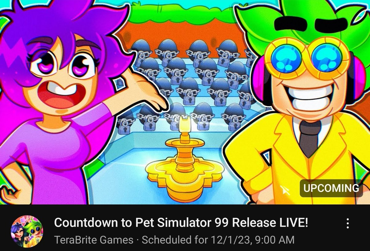 WE'RE STREAMING THE PET SIMULATOR 99 LAUNCH at 9 am EST! Hang with us for few hours while we countdown and prepare our pets! 💜