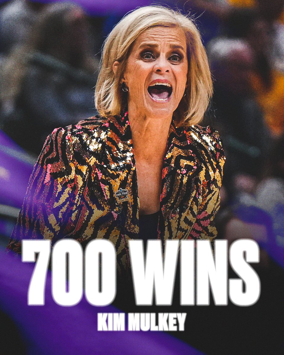 7️⃣0️⃣0️⃣ wins for <a href="/LSUwbkb/">LSU Women's Basketball</a>'s Kim Mulkey‼️

Fastest coach to reach to 700 wins in Division I basketball history 👏