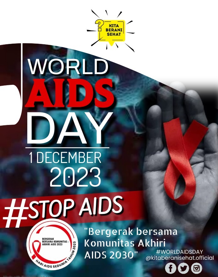 kitaberanisehat's tweet photo. 1 DESEMBER 2023
WORLD AIDS DAY
"Bergerak bersama Komunitas Akhiri AIDS 20230".
==============
#worldaidsday
#kitaberanisehat #stopkekerasan
#hiv #hivaids #educational #gender #kbgo #kekerasan #kekerasanseksual #kekerasanonline #hiv #skrininghivmandiri https://t.co/SQexSdqBlC