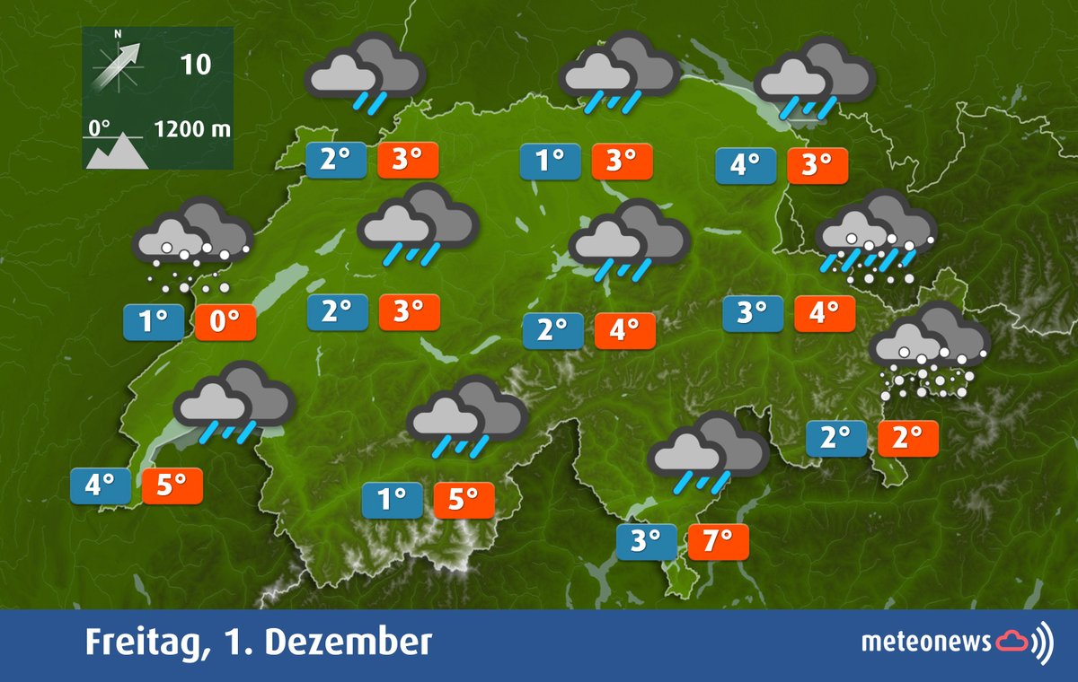 MeteoNewsAG's tweet photo. Heute ist meteorologischer #Winterbeginn. Dazu erwartet uns altbekanntes trübes und immer wieder nasses Wetter. Die Schneefallgrenze liegt um 1000 Metern, sinkt aber gegen Abend langsam. Mit etwa 3 Grad bleibt es kühl.
Aktuelles Niederschlagsbild -> https://t.co/PSSm2JQlMR (me) https://t.co/s9gJznvSMq