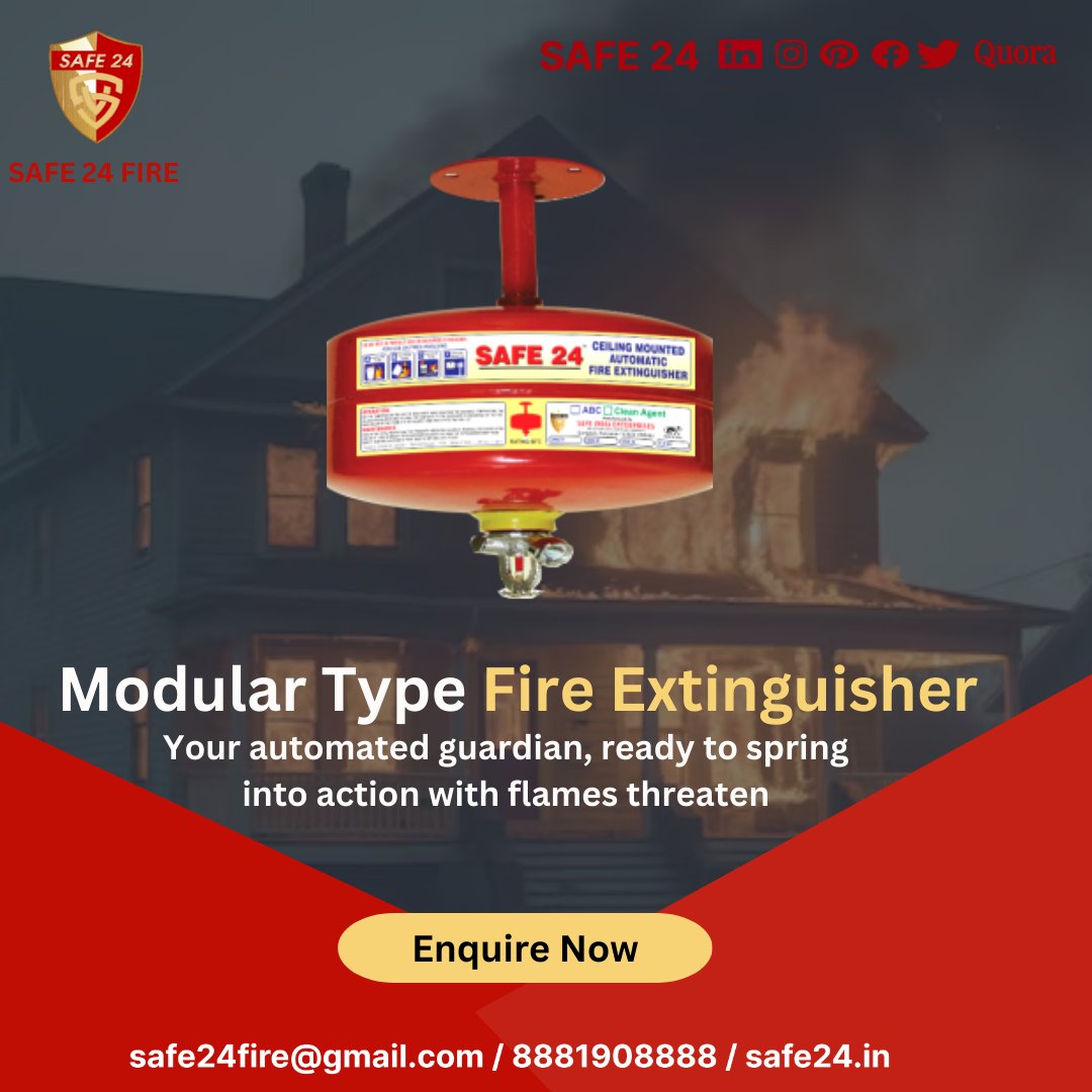 safe24fire's tweet image. Modular Type Fire Extinguisher : Your Automated Guardian
Safe 24 fire
Buy Now
Safe24fire@gmail.com
Call Us- 8881908888
#ModularSafety
#FireSafetyFirst
#InnovativeExtinguisher
#ModularProtection
#SafeSpaces
#EmergencyPreparedness
#SmartFireSafety
#ModularDesign
#AdaptiveSafety