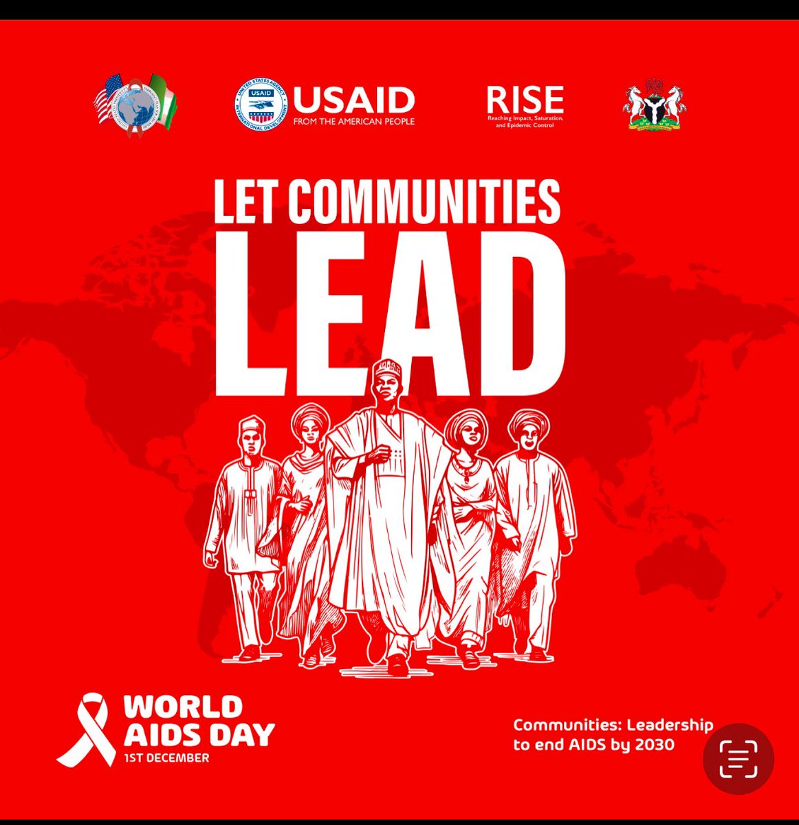 JhpiegoNigeria's tweet photo. Letting communities lead is crucial in HIV epidemic control. RISE Nigeria, champions community inclusion, working with 15 local partners to expand HIV coverage to over 2,409,457 individuals.  #WorldAIDSDay #RISENigeria @RISEjhpiego @Jhpiego @MSHHealthImpact @ICAP_ColumbiaU https://t.co/RnIMaUCQil
