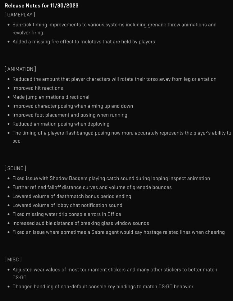 cs2news's tweet photo. Counter-Strike 2 update has been released. https://t.co/ctnojcX43t
