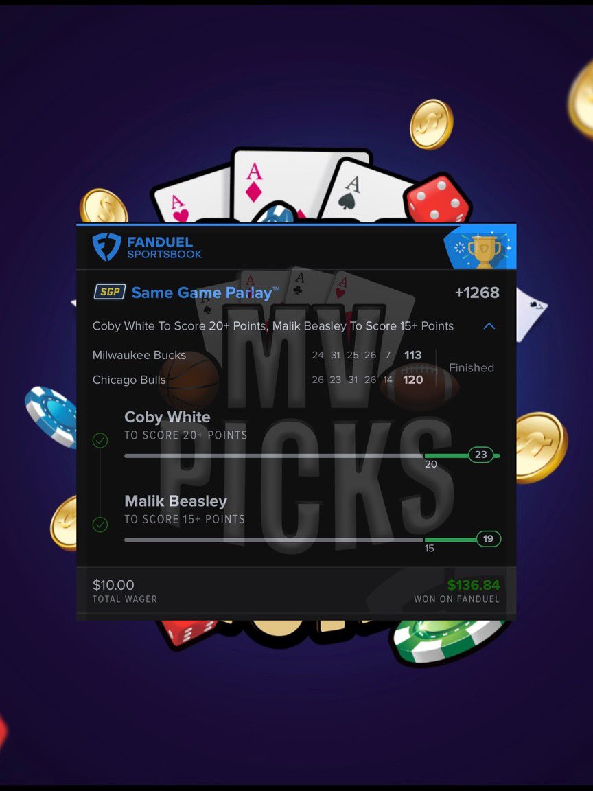 MVPICKS4's tweet photo. Cash the live bet to cap off the night💰💰. Sent in the Premium discord. https://t.co/1Bix7dBYgX   #NBATwitter #sportsbettingpicks #sportsbettingpicks #fanduel #livebet https://t.co/Gz71RYwANK