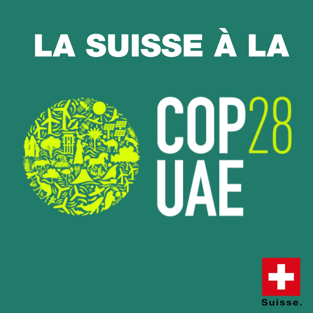 #COP28, c’est parti ! Des start-ups suisses présenteront des idées et des solutions concrètes sur le changement climatique ! Le gouvernement suisse y participe avec son président, son ministre de l'environnement et d’autres officiels.