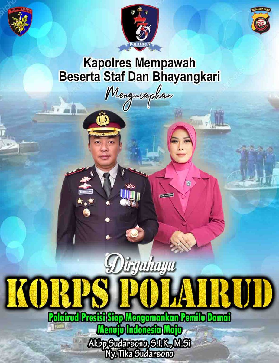 PJungkat's tweet photo. Kapolres Mempawah Akbp Sudarsono , S.I.K.,https://t.co/Fey6kSNzoJ beserta Staf dan Bhayangkari mengucapkan Dirgahayu Korps Polairud Polri 
#divisihumas 
#kapolresmempawah
#polresmempawah
#polairudpolri https://t.co/DZKnsIFQUx