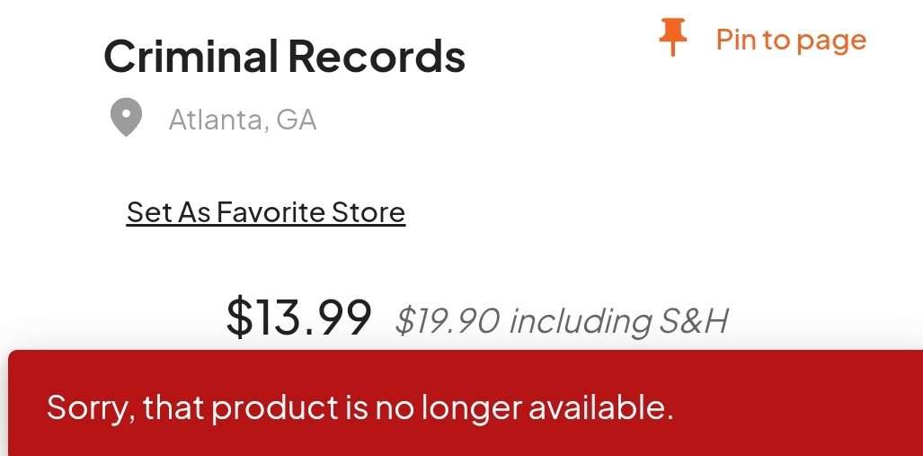 At first glance, it APPEARS that there are still copies of the @aimeemann Dead Eyes single on the RSDmrkt site, but if you try to buy one... it turns out they are SOLD OUT. 💀👁👁