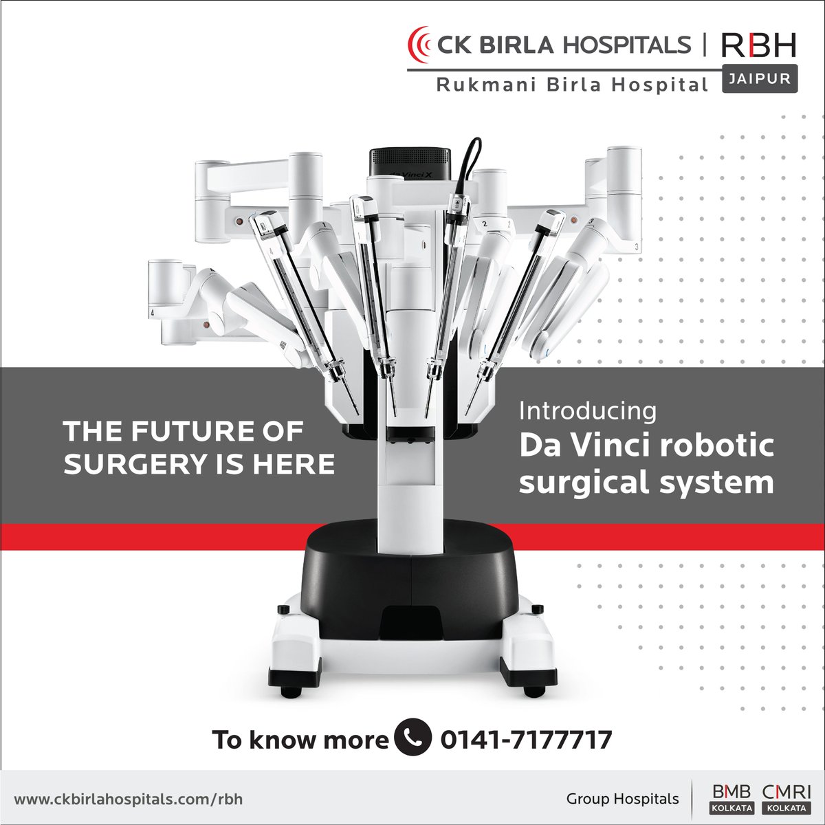 The Da Vinci Robotic Surgical System marks a significant leap forward in healthcare, promising a future where surgery is not just a procedure but also a perfected art.

#CKBirlaHospitalsInnovates #RoboticSurgery #MedicalAdvancements #FutureOfSurgery #RBHJaipur