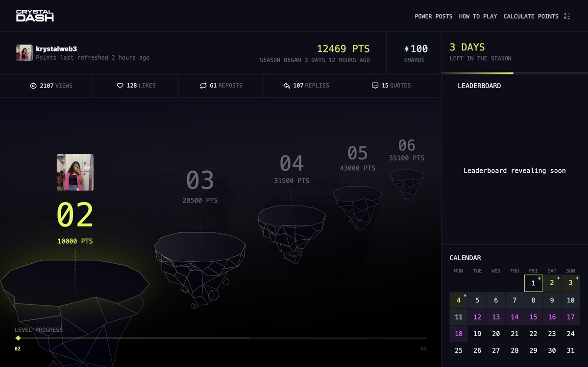 krystalweb3's tweet photo. Let’s go Level 2 in 1 day! Let’s get to level 3 now! 
Farm in the comments and I’ll do the same for your post! 
Remeber Quote Tweets give the most points🙌🏻🙌🏻 @Portalcoin $portal https://t.co/ebxh1PKD9l
