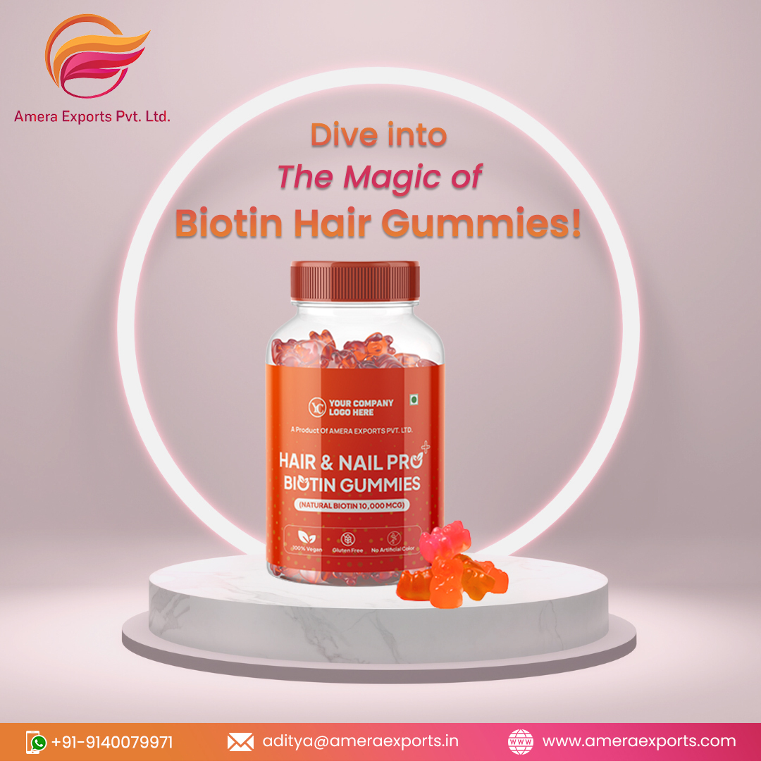 TheAmeraGroup's tweet photo. Elevate your hair game and unleash that inner glow. These #gummies are the secret weapon for fabulous hair that turns heads. Your hair's ready for this beautiful transformation!

visit - https://t.co/Q7fZ62ey07

#ameraexports #biotinhairgummies #gummiesvitamin #gummiesforhair https://t.co/0pQ6AAdRua