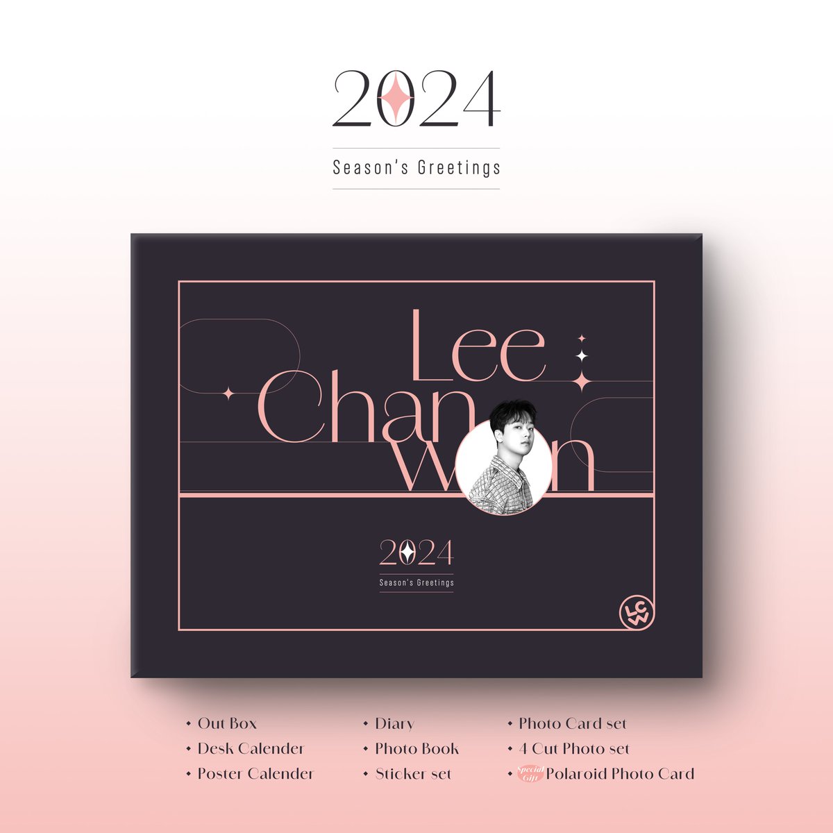 ChanWonOfficial's tweet photo. 🩷이찬원 2024 Season's Greetings 예약 판매🩷

✔예약 판매 기간 : 23.12.01(금) 2PM ~ 23.12.07(목) 까지
✔출시 및 배송 : 23.12.20(수) 이후 순차 배송
✔판매처 : 탑스타몰 (https://t.co/KA1kkoZxAG)

#이찬원 #LeeChanWon 
#시즌그리팅 #2024SeasonsGreetings 
#티엔엔터테인먼트 https://t.co/Fu42jLWDLI