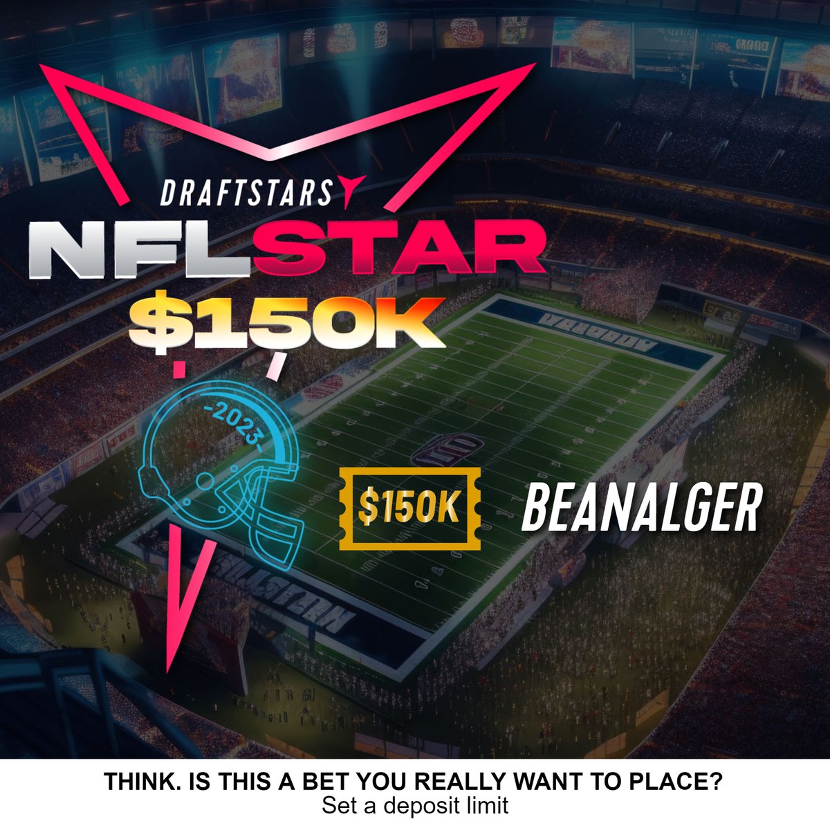 DraftstarsAU's tweet photo. Finally, an entertaining #NFL game on a Friday! What also was entertaining was today's #NFLStar ticket winner. 

'beanalger' #Draftstars score was the best in all tournaments today! Congrats! 

Next chance is Monday's Week 13 contest.

ENTER | https://t.co/nNKdVCgpp8 https://t.co/uWpZJ3Z2Y8