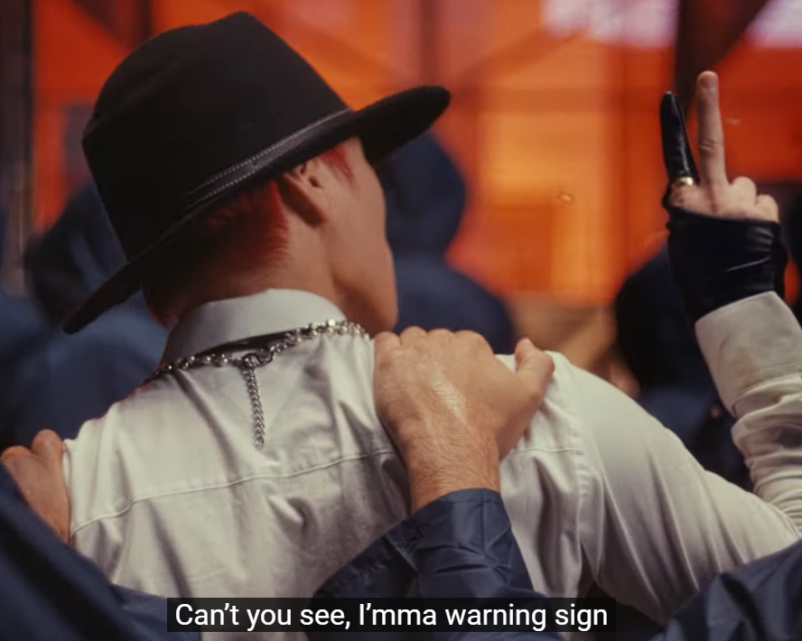 "CAN'T YOU SEE, I'MMA WARNING SIGN"

The warning sign: 🖕🖕🖕🖕🖕🖕🖕🖕