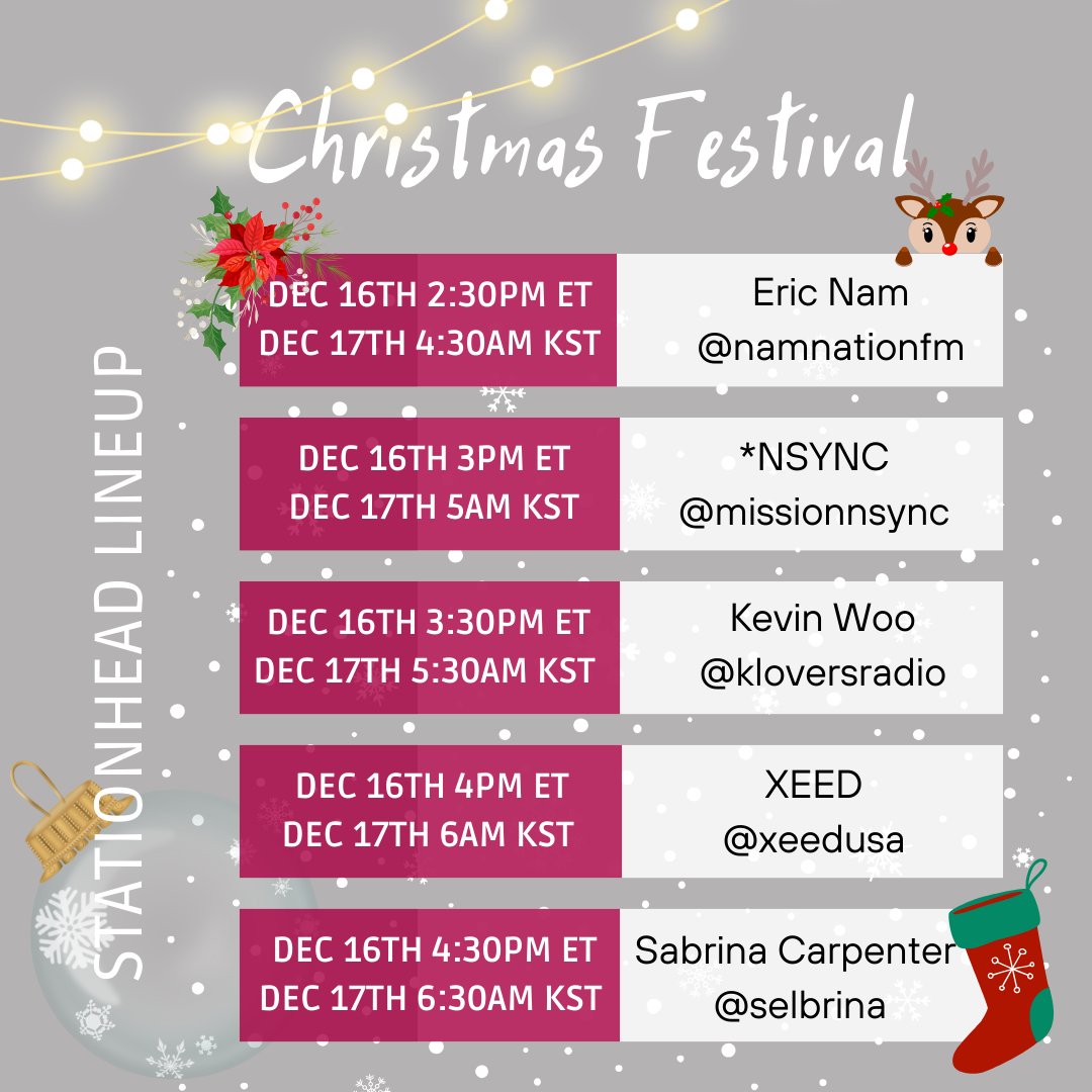 brosesradio's tweet photo. LINEUP: 

The Christmas houses we will visit 🎄 , every station will play for 30 minutes and have 1 to 2 songs of Christmas cheer along with their artists music ☃️

Please share and invite everyone 🎅

#SHXmasFest2023 @STATIONHEAD https://t.co/DebVIVTf4m