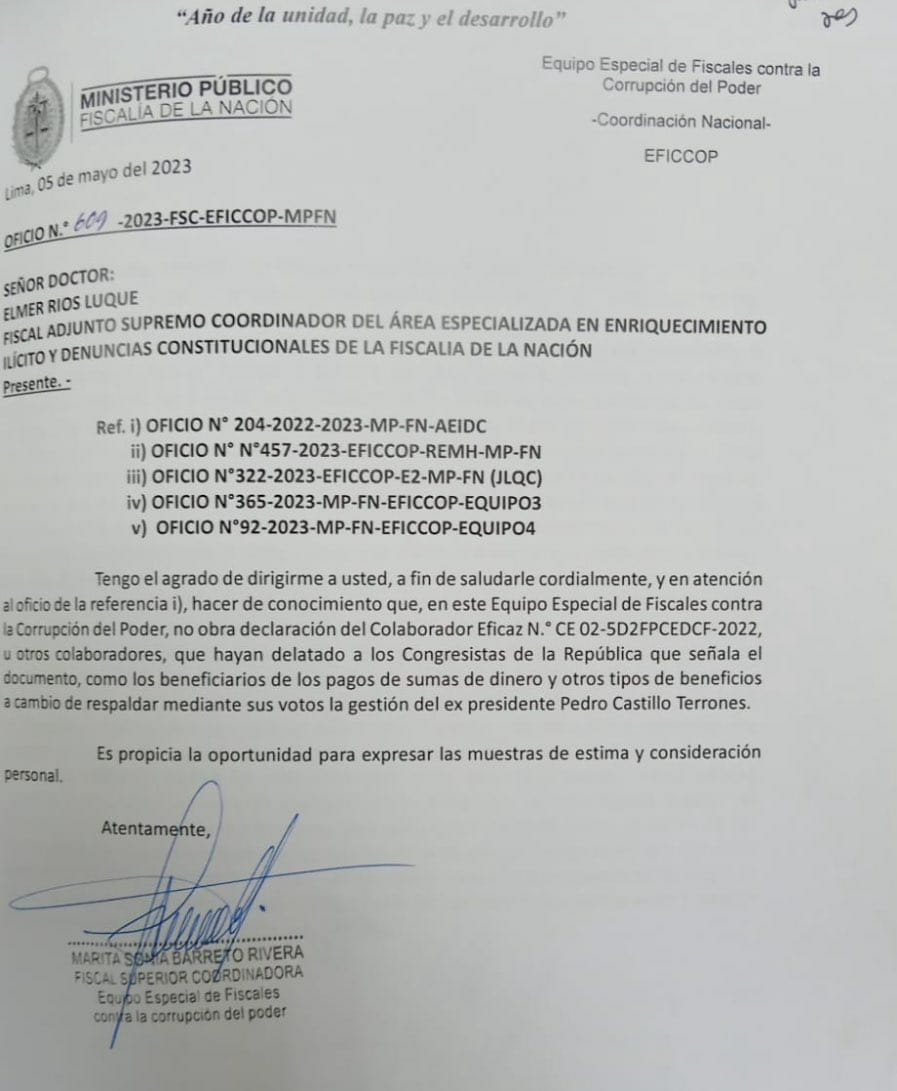 fabesdelsol's tweet photo. BOMBA: #MaritaBarreto fue la que afirmó -en mayo/23- que no había fundamento para investigar a los 'niños', y por eso la @FiscaliaPeru archivó el caso... Pero ahora ella dice que fue porque un asesor 'negoció' votos a cambio de ese archivo. Se les cayó la farsa! #Combutters ⤵️💥 https://t.co/blbohoeZu0