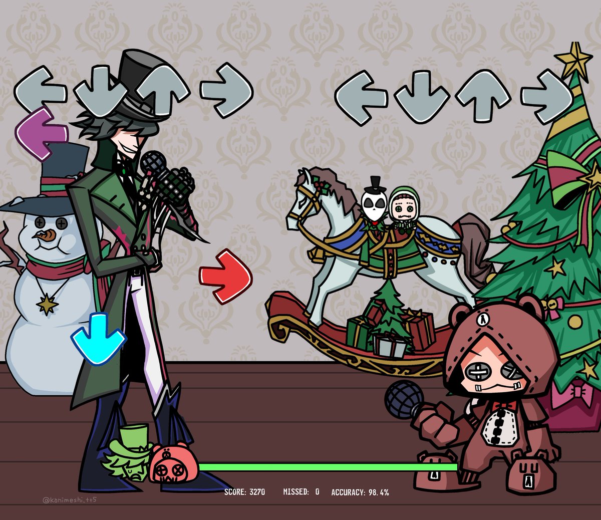 kanimeshi_tt5's tweet photo. 12月になったのでリ傭✂️🤕のクリスマスっぽいイラストを再掲(パロ) https://t.co/6Jz1F7eIRZ