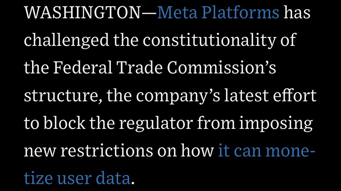 Parents: I think it’s important for all of you to know this is happening because the FTC is working to limit surveillance capitalism on your kids by Facebook and Instagram. And they’re doing it because owner Meta has repeated abused privacy leading to billions in settlements.