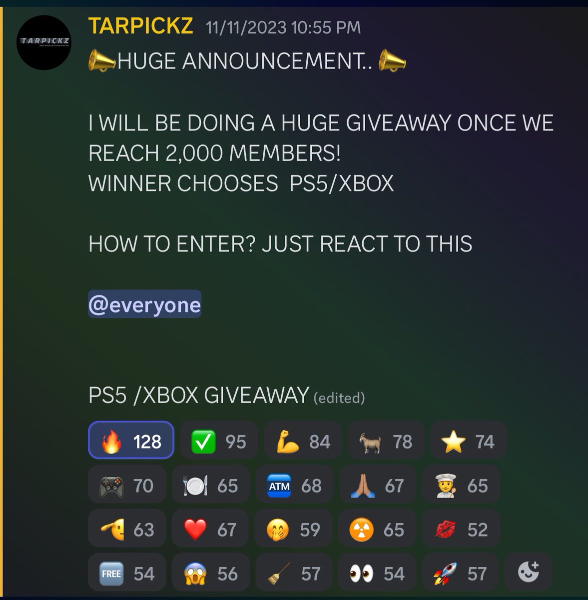 AlmightyyEli1's tweet photo. #prizepicks @TARPICKZ IS DOING A GIVEAWAY ONCE HE REACHES 2,000 DISCORD MEMBERS

PS5/XBOX GIVEAWAY 

NOBODY IN THE COMMUNITY IS DOING THIS 

TO ENTER ALL YOU HAVE TO DO IS FOLLOW HIM @TARPICKZ 

LIKE&amp;RETWEET THIS POST 

JOIN HIS DISCORD

900 AWAY FROM 2K

https://t.co/Vt5yrLK2U6 https://t.co/cYi4QL48nr