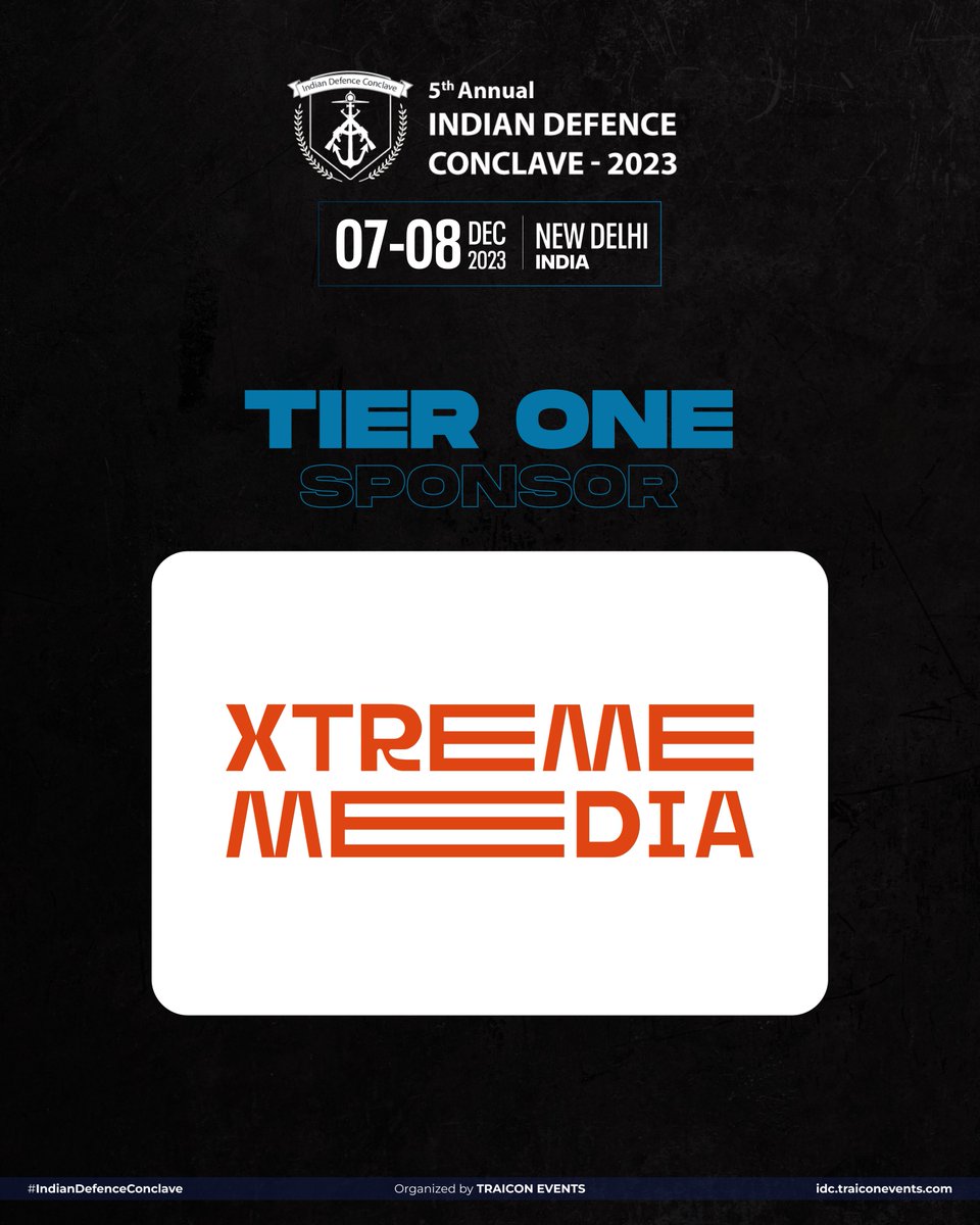 Thrilled to announce @XtremeMediaIn as our Tier One Sponsor for #IndianDefenceConclave. Their expertise in transforming digital displays into extraordinary experiences is set to add a unique dimension to our event.

idc.traiconevents.com

#DefenceConclave #FutureOfDefence
