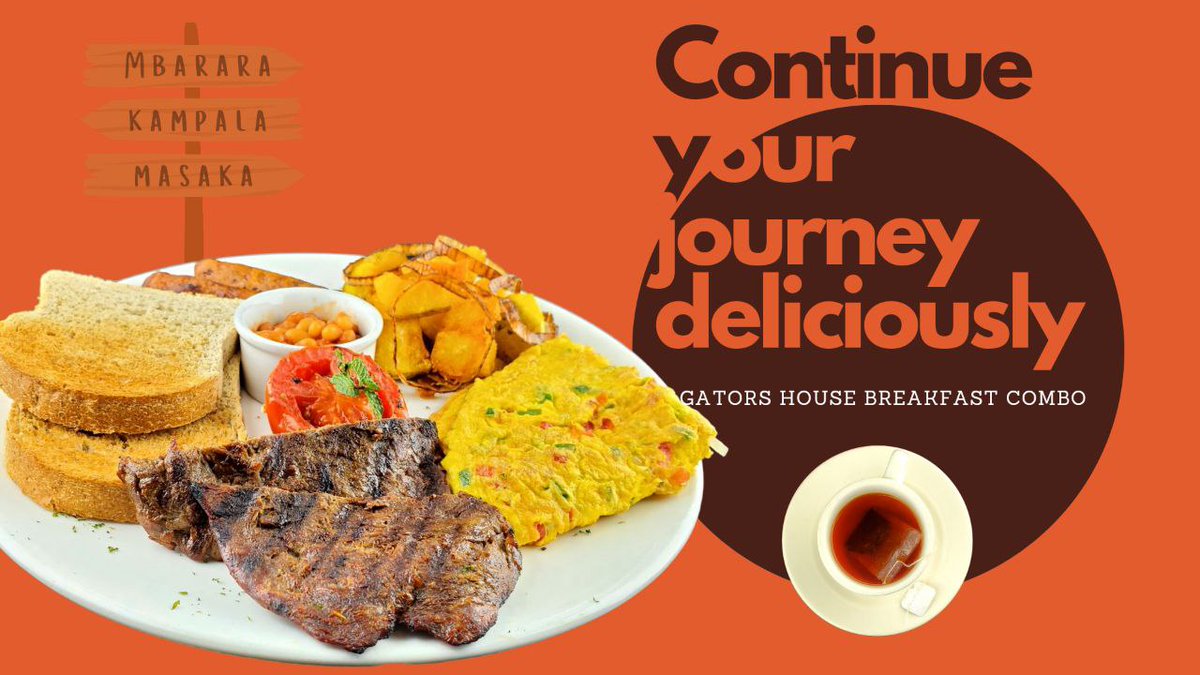 GatorsCafeUg's tweet photo. Fuel up for your day's adventure with our Gators House Breakfast Combo 🌞🍳🥩🍞! 

Grilled steak, eggs your way, juicy beef sausages, baked beans, crispy home fries, toasted bread, and a cup of tea to keep you rolling on the highway of deliciousness! 🚗💨😋 https://t.co/87ZUhxwweK