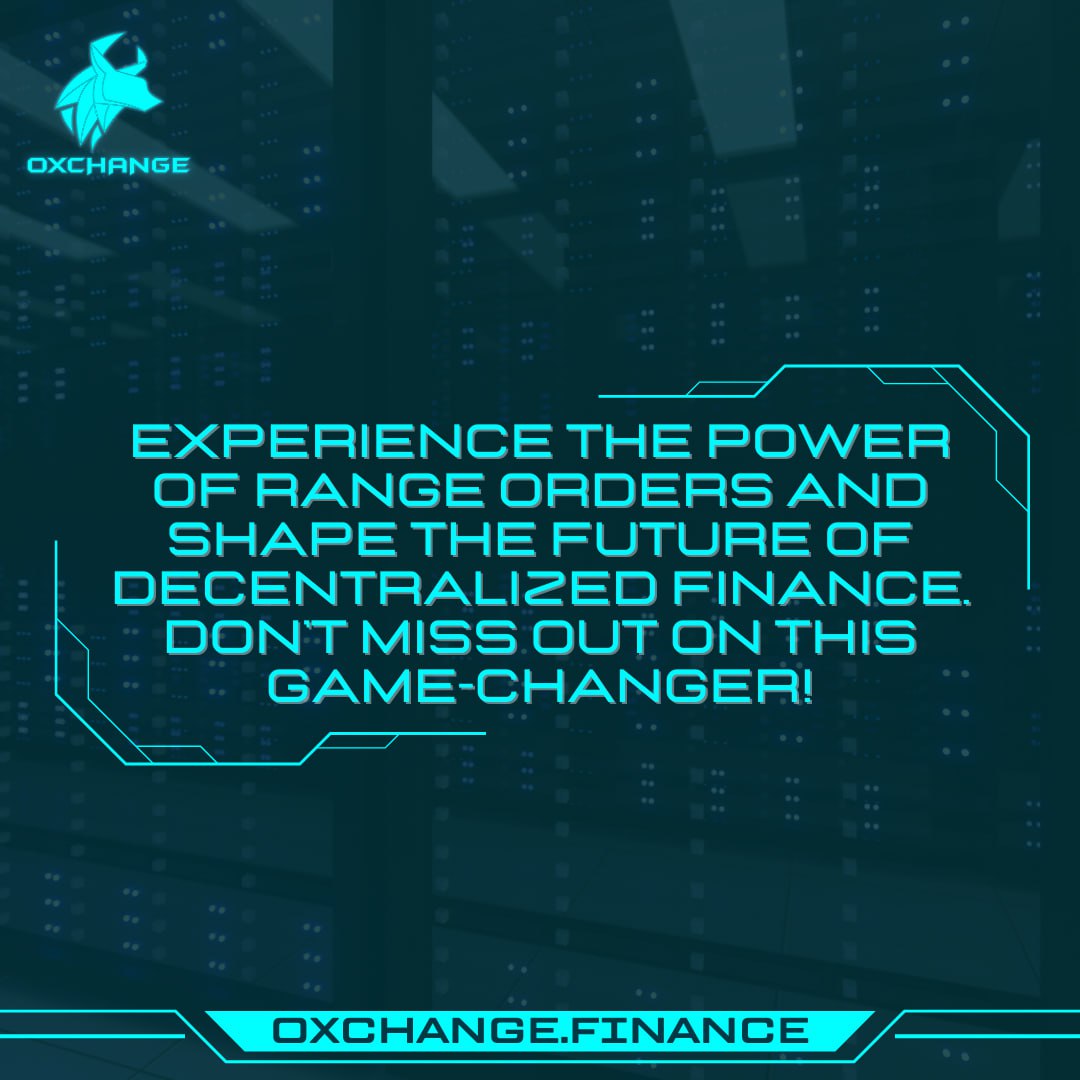 oxchangefinance's tweet photo. Discover the future of AMMs! Range orders, with single-sided asset provisioning and customizable liquidity, redefine DeFi swapping.
#OxchangeFinance #OxGaming #BreakNewRecords #concentratedliquidity #gasless #decentralizedexchange #cryptocurrency #trading #Tokenomics #Blockchain https://t.co/dghMRP7gIj