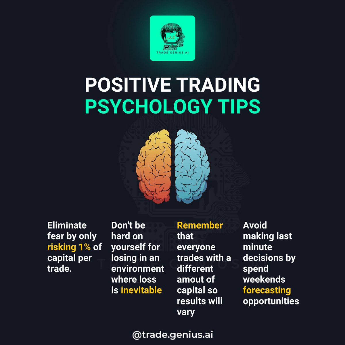 tradeaigenius's tweet photo. "Master your mindset, conquer the markets! 📷📷 Embrace positivity, stay disciplined, and let your trading psychology be your greatest asset. #TradingMindset #PositiveTrading"#ForexIndia, #ForexTrading, #CurrencyTrading, #ForexMarket, #ForexSignals, #IndianTraders, https://t.co/JNPuJpdTQQ