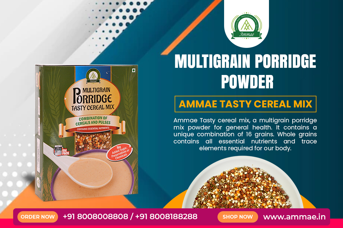 AmmaeProducts's tweet image. Why multigrain #porridge is a complete nutrition?

##Multigrain #porridge offers a well-rounded nutritional profile. It means a balance of carbohydrates, protein, fiber, vitamins, and minerals. Intake of multigrain porridge covers your daily dietary needs to a greater extent.