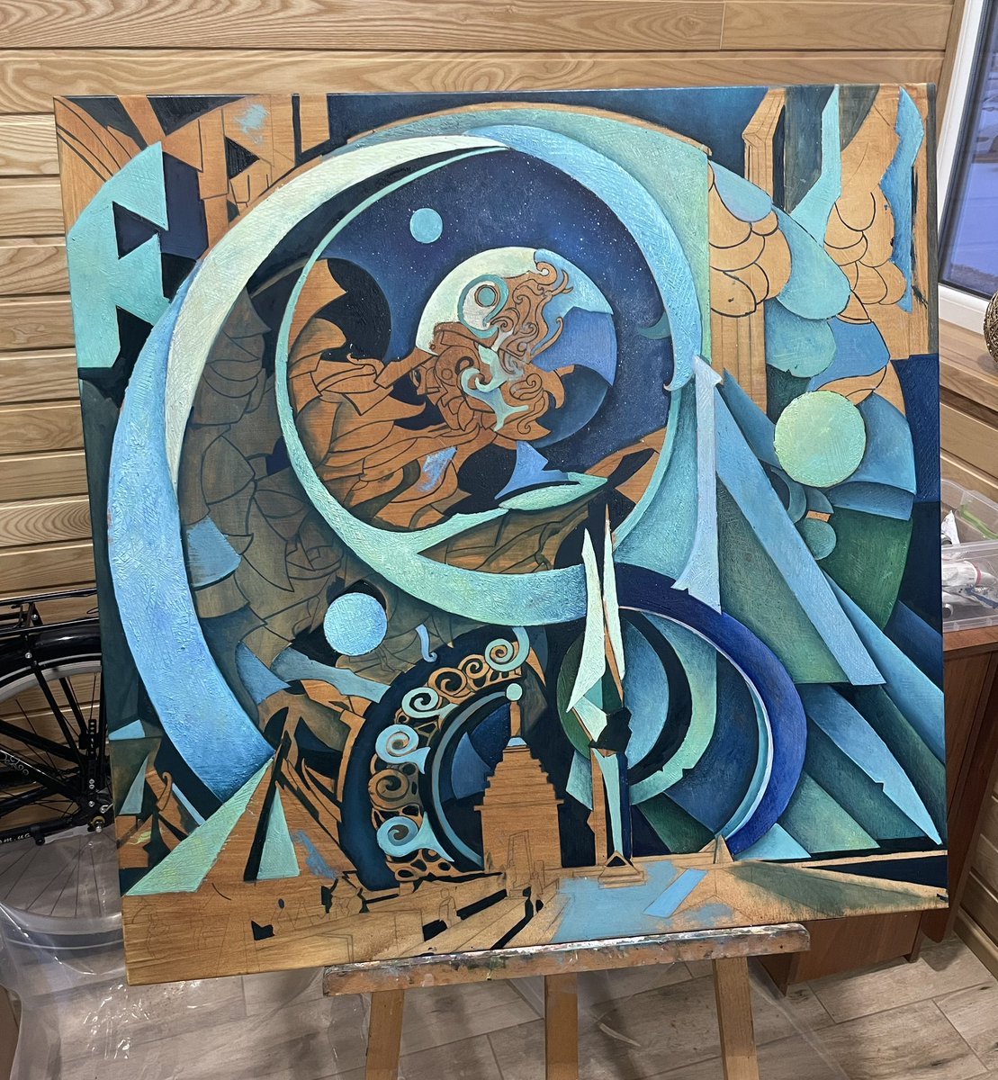 Phill_Kapustin's tweet photo. ⭐️GM⭐️. I'm back. 👽

After a long creative melancholy, I'm back with new energy and ideas, Yohoho!) I'm currently making a tangible copy of my digital canvas, so this week I'll share a video of the process and steps involved. The next creative projects will also be oil paints on canvases and digital formats included, so I look forward to delighting you with my creativity with renewed vigour.⭐️