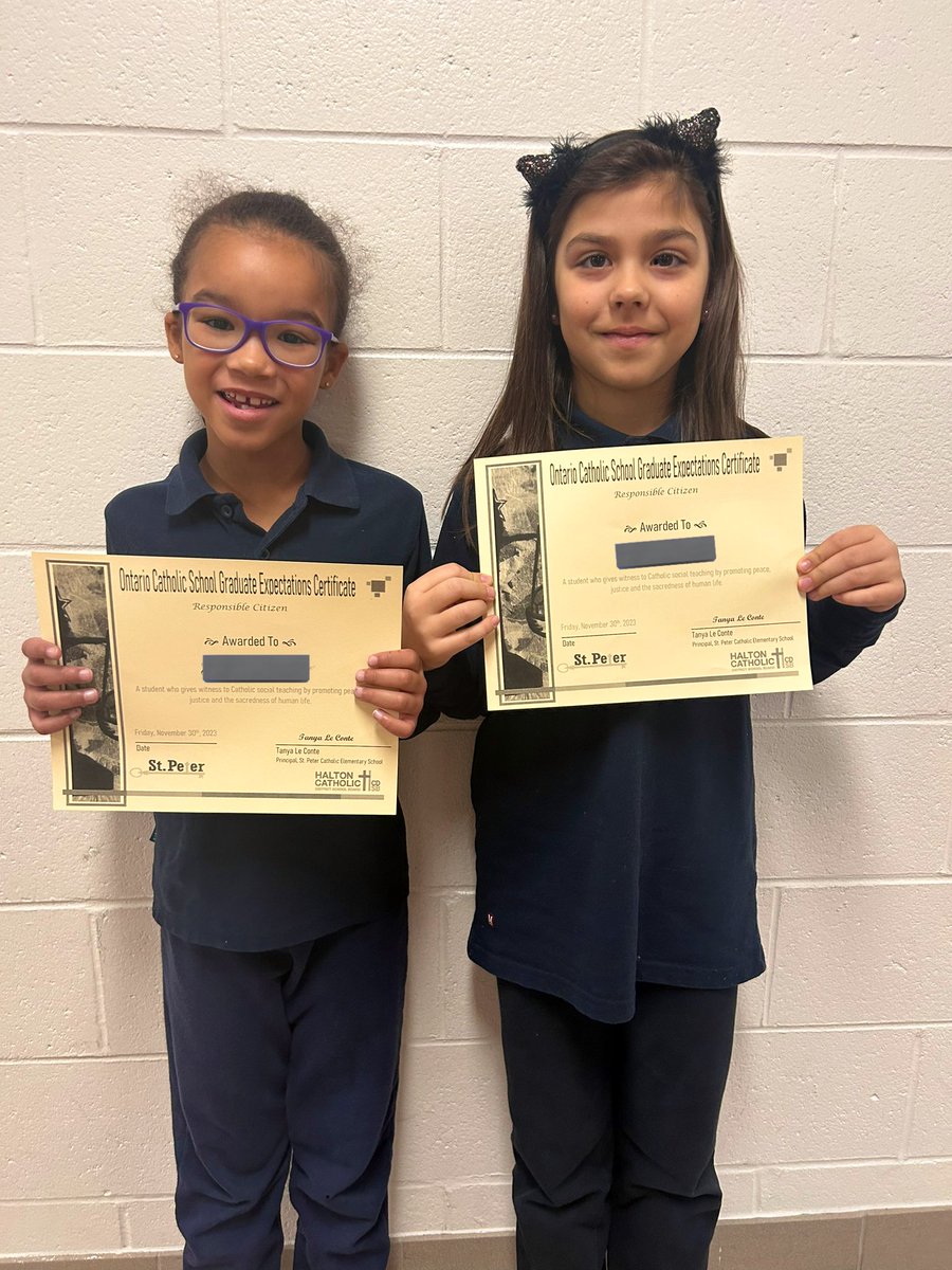Félicitations les filles ! Vous êtes responsables !👏❤️ E &amp; A wind the Responsible Citizen Award for the month of November! Very well-deserved! Bravo!!!🥹 <a href="/stpetersmilton/">St. Peter C.E.S.</a>
