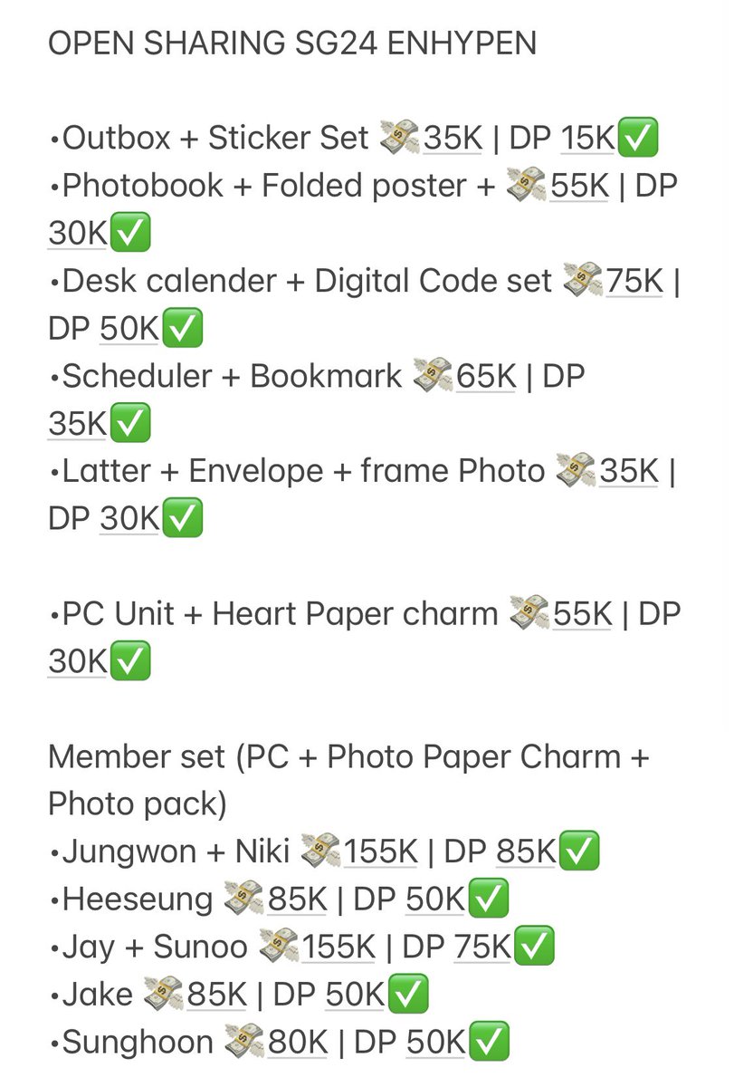 kpopbhoomigift's tweet photo. [OPEN SHARING] SEASON GREETING 2024 ENHYPEN

HARGA BISA AJA TURUN YA, DAN BISA REQ PAIR/NO PAIR

✅Shopee🍊 (Hanya Pelunasan)
❌Packing📦 +5K
❌Cancel = Opslot
✅Freebies
💳BCA/MANDIRI/JENIUS/DANA/OVO/SPPAY/GOPAY
📍Cimahi

Join GO? link Bio~

WTS/WTB https://t.co/8CUDEQ5E9F