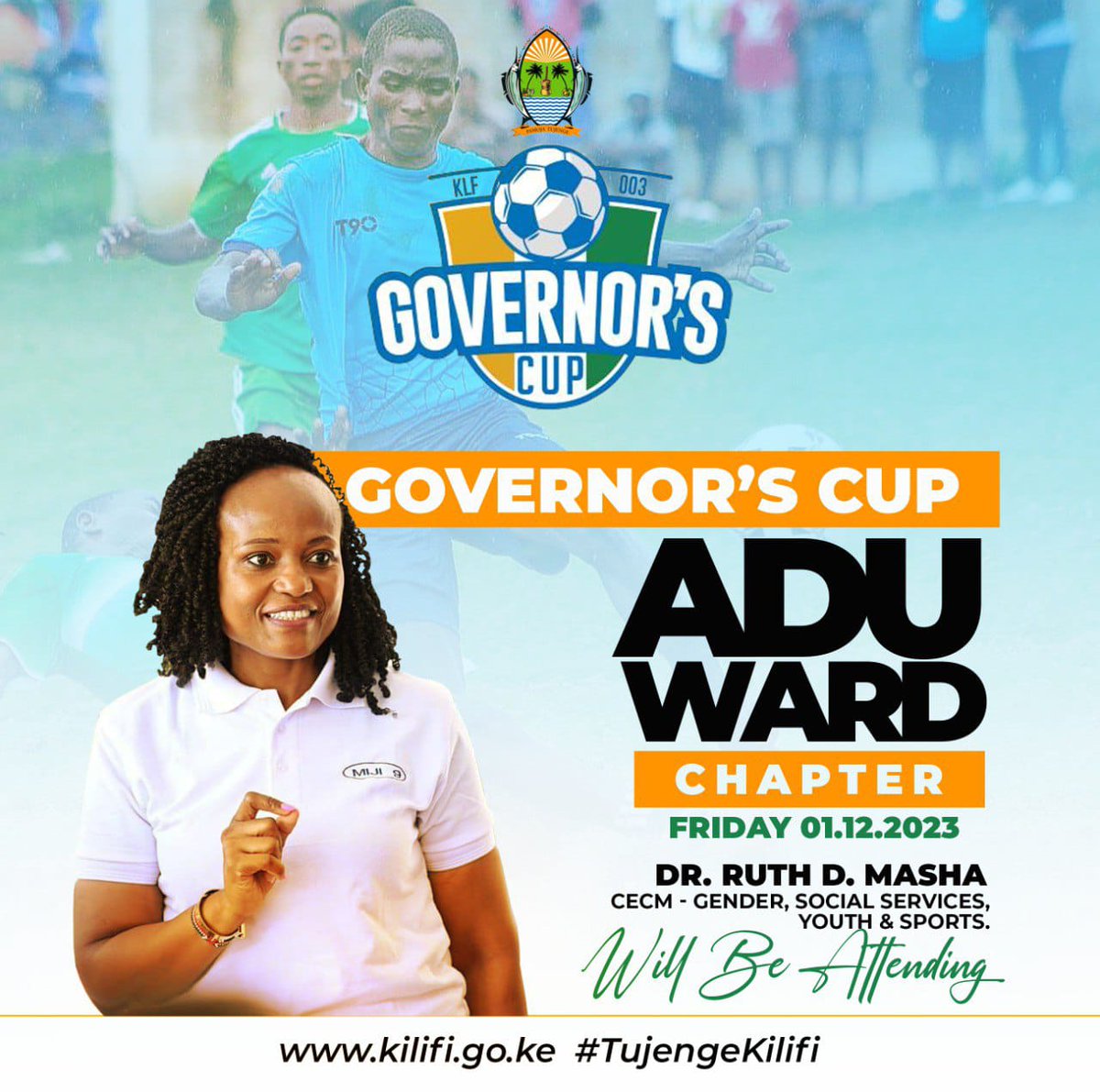 Leo ni zamu ya Adu Ward, Waziri mwenyewe atakuwa ndani kutazama fainali hizi moja kwa moja-inazidi kuwa kubwa hii asikwambie mtu!

Jamaa zetu wa Adu, tupatane ground tulizuge hili soka!

<a href="/GideonMungaroM/">Gideon M. Mung'aro, OGW</a>
<a href="/WaziriRuth_Dama/">Ruth Dama Masha</a>
<a href="/ChomeRobbie/">Robbie Chome</a>
<a href="/KilifiCountyGov/">Kilifi County Government #003</a>
#kilifigovernorscup