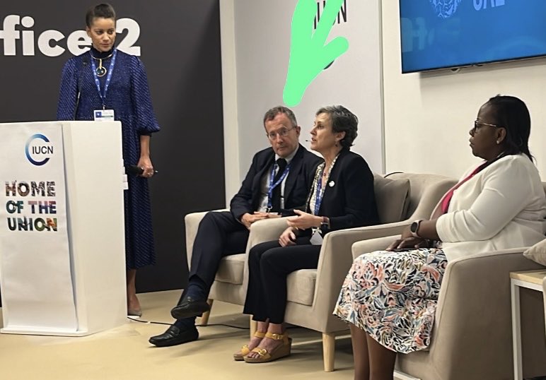 goceantrust's tweet photo. Fun Fireside Chat on Ocean Finance in the ⁦@IUCN⁩ Pavilion @COP28 with this amazing trio Marie-May Jeremie ⁦@SeyCCAT⁩, ⁦@karen_sack⁩ ⁦@ORRAAnews⁩ and Minna Epps ⁦@IucnOcean⁩ https://t.co/SlzH9QUEYu