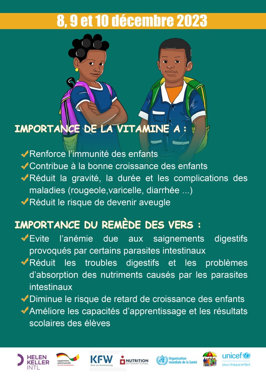 ❓🤔Connaissez-Vous l'Importance de la VITAMINE A et du DÉPARASITAGE ?

❓🤔Do You Know the Importance of VITAMIN A and DEWORMING ?

Let Us Read It Here...⤵️⏬