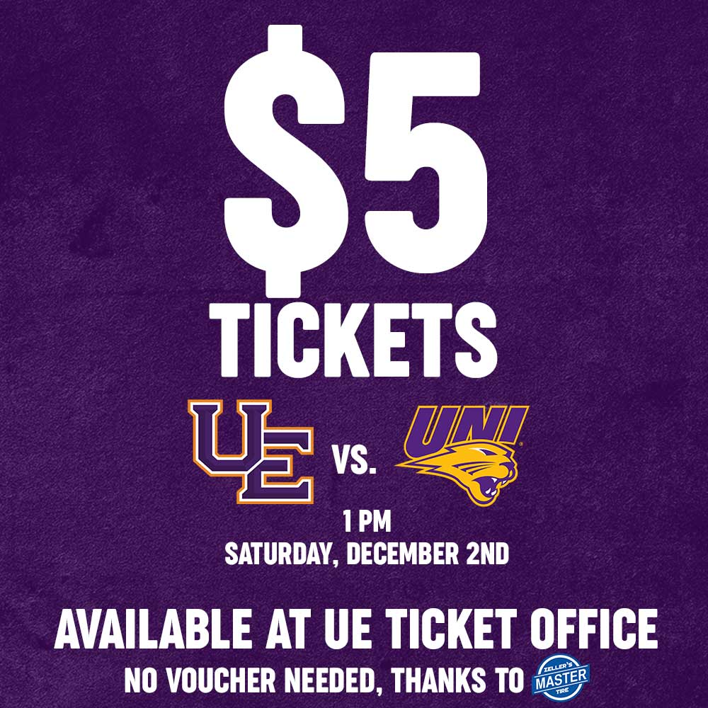 UEAthletics_MBB's tweet photo. $5οΈβ£ π§πππππ§π¦
Today is your last chance to get tickets to Saturday's game against UNI for just five bucks!
No voucher is needed today, just stop by the Carson Center Ticket Office to take advantage of this deal!
π #ForTheAces https://t.co/Fpj6zQZELu