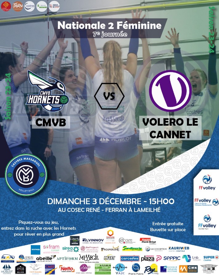 CMVB81's tweet photo. 📆Balle de break pour les Hornets 🐝du @CMVB81 face à Volero Le Cannet. Après quatre victoires consécutives 💪, les CMVBistes (4e) reçoivent la réserve pro (5e) ce dimanche (15 heures) : https://t.co/Fd0fD2QVME 🔵⚪️🟢 @ladepechedumidi @LeJournaldIci @olehmuller @WilfriedPenela https://t.co/Eqz1MAXt16