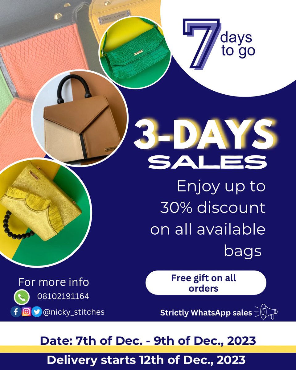 nicky_crafts's tweet photo. It’s exactly seven days to go💃🏼💃🏼💃🏼
Thank you so much for your support so far🙏🏽

But please don’t get tired of engaging on my post as the date is getting closer🙏🏽🙏🏽

‼️Sales is starting 7th to 9th of December, 2023
Delivery starts 9th of Dec., 2023

Please RT🙏🏽 https://t.co/DlP9IvQG6c